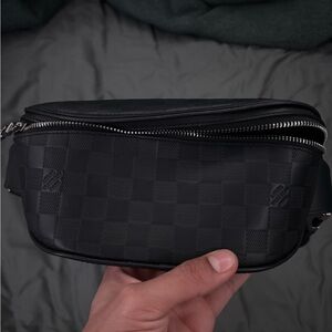 Black Louis Vuitton Checkered Men's Bag